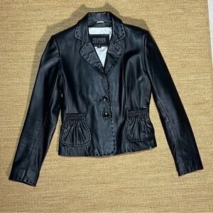 Wilsons Leather Pelle Studios Womens Black Leather Jacket Size Small